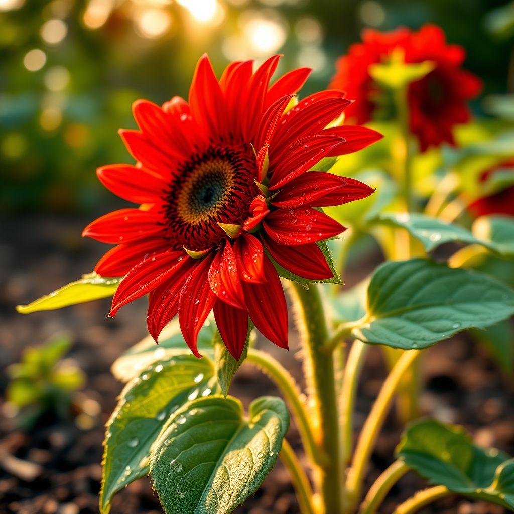 Red Moulin Sunflower Flower seeds for Planting - Easy to Grow, Heirloom & GMO Free Seeds for Home Garden