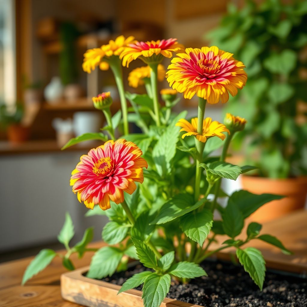 Yellow Pink Zinnia Flower seeds for Planting Easy to Grow Heirloom & GMO Free Seeds for Home Garden
