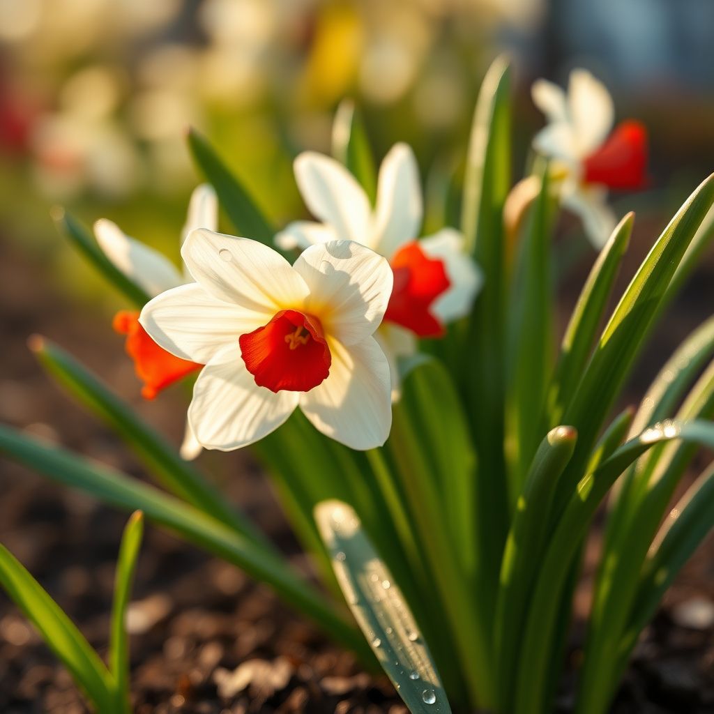 Narcissus White Red Seeds for Planting - Elegant Flower Blooms
