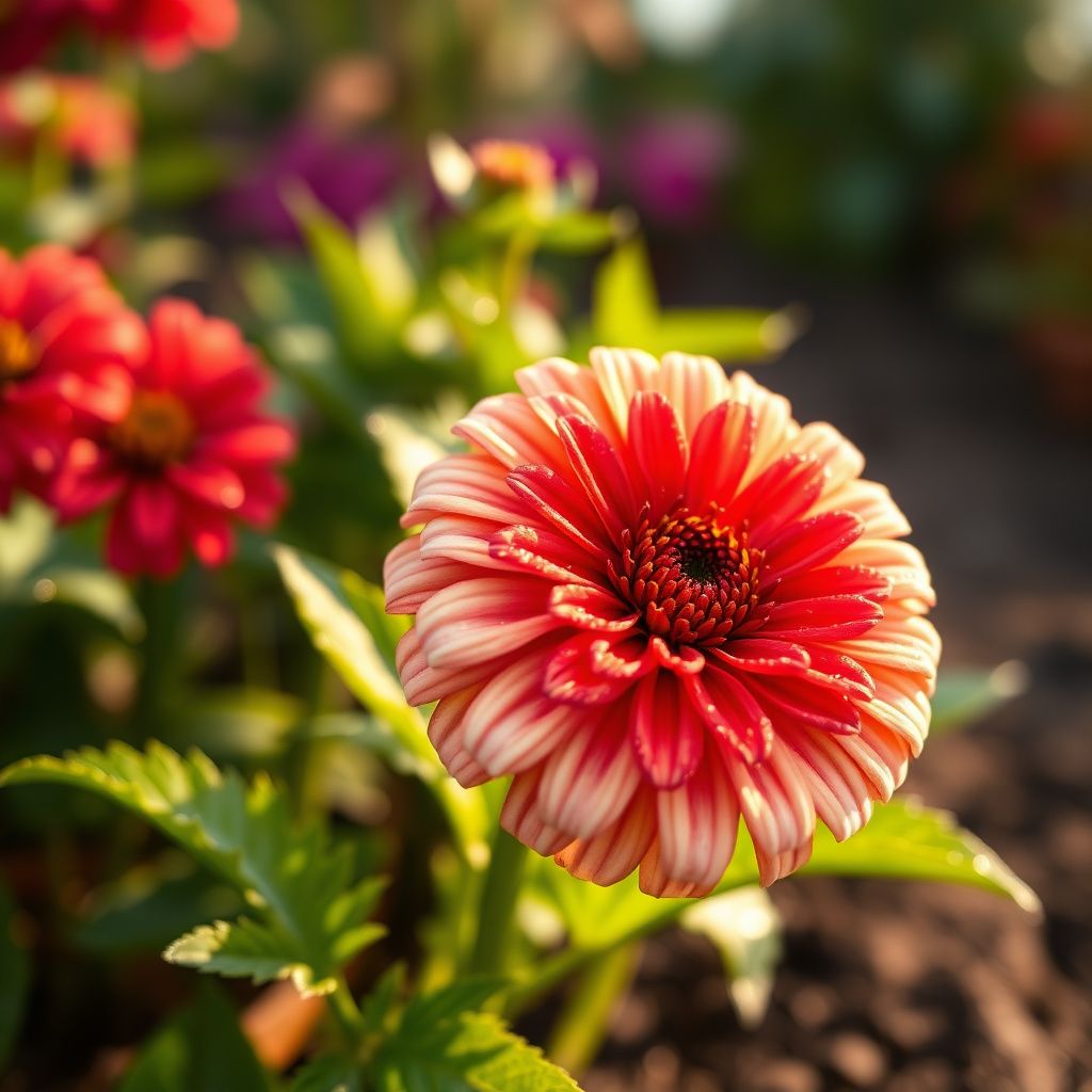 Zinnia Flower Seeds in Red and Cream for a Beautiful Garden Color pop