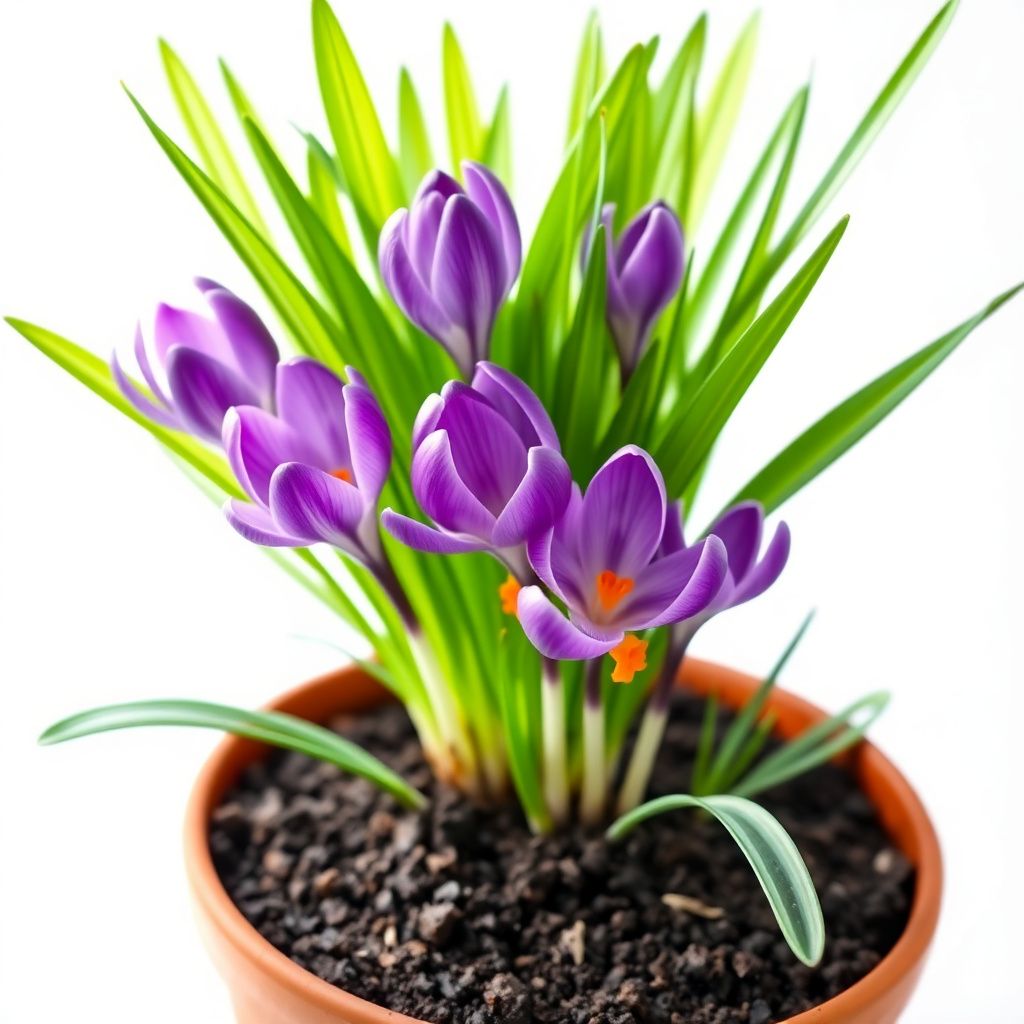 Saffron Crocus Flower Seeds for Garden Growing with Elegant Purple Blooms