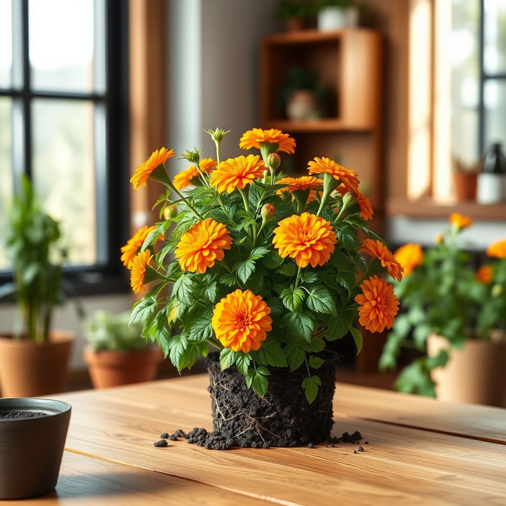 African Marigold Tagetes Seeds – Bright Orange-Yellow Flower Mix
