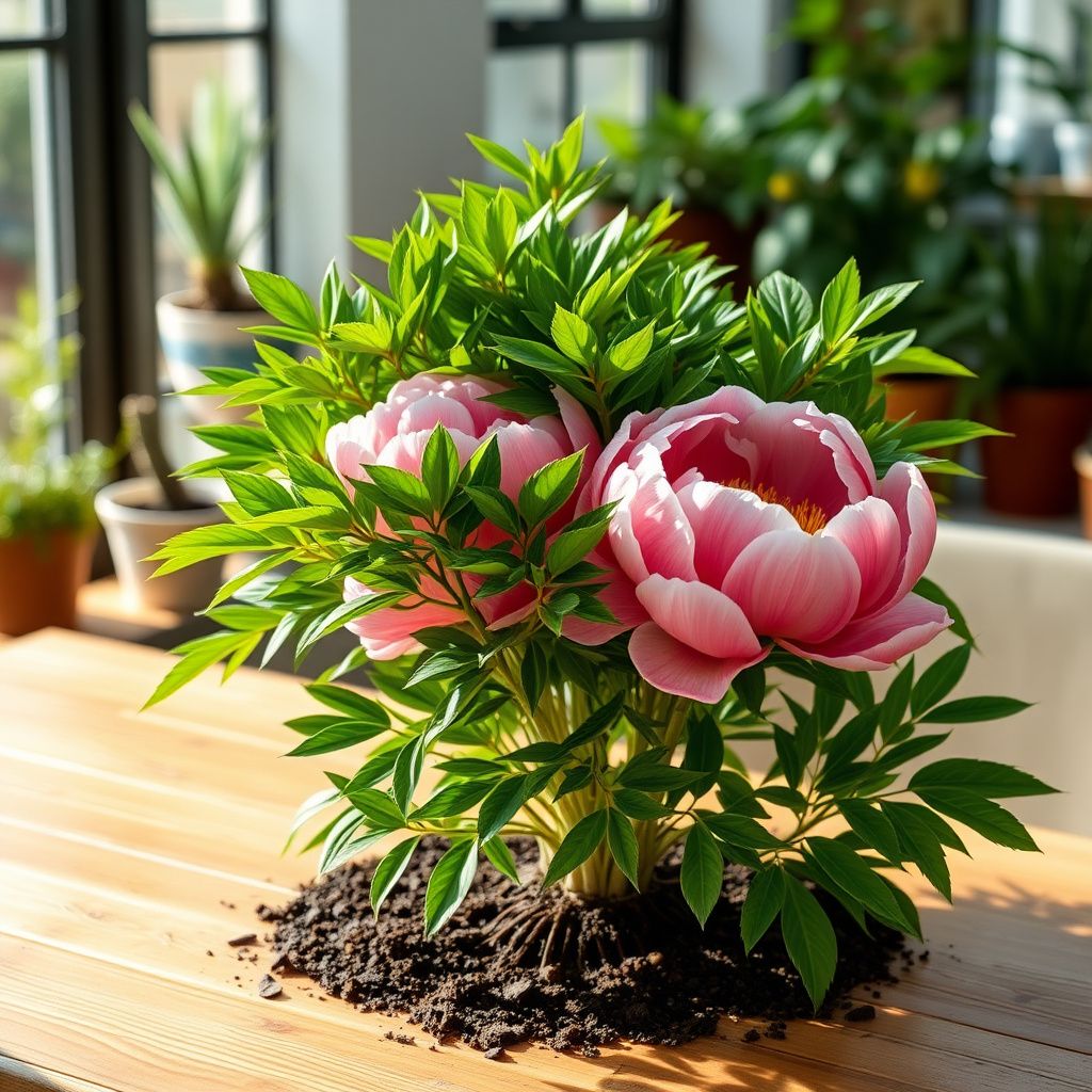 Paeonia tenuifolia Double Flowering Fernleaf Peony with Fragrant Spring Flowers