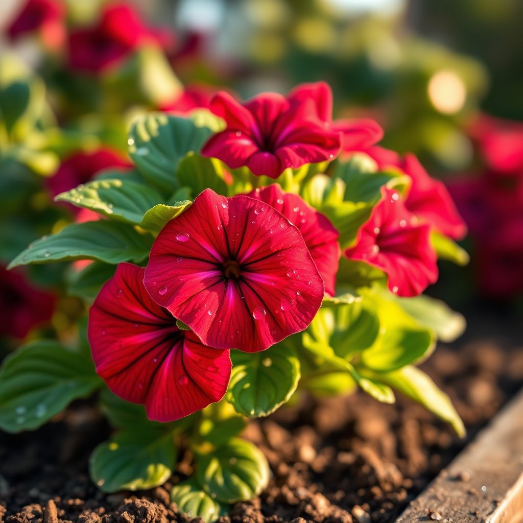 Petunia Confetti Tango Red Star Seeds for Planting flower bed
