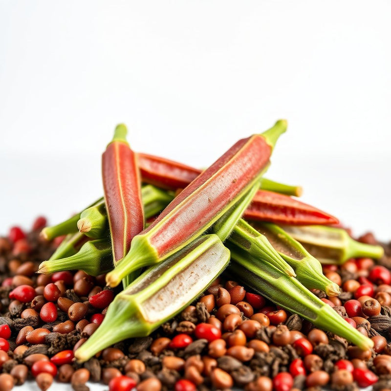 Red Green Okra Planting Seeds for Vegetables