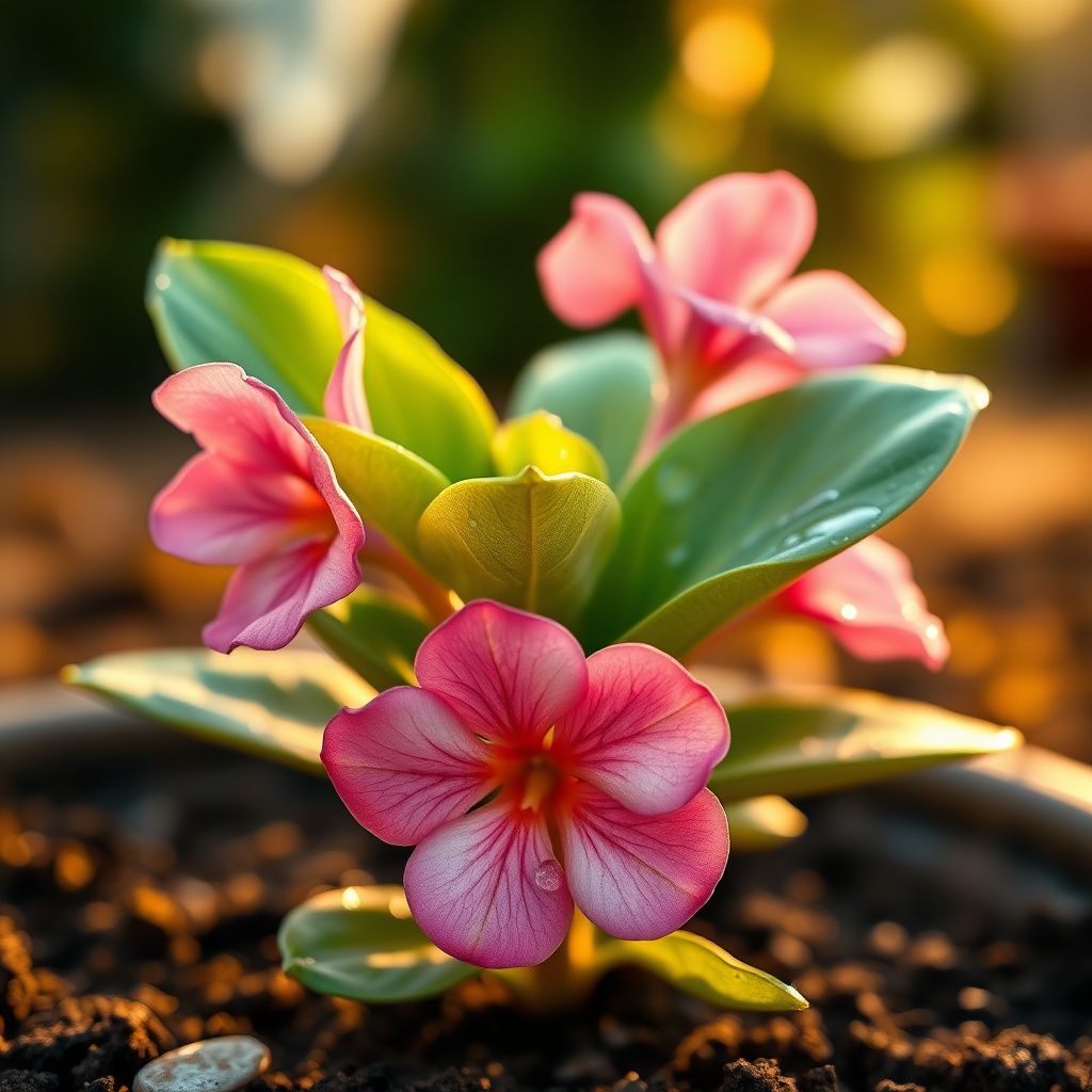 Yellow Pink Adenium Obesum Planting Seeds