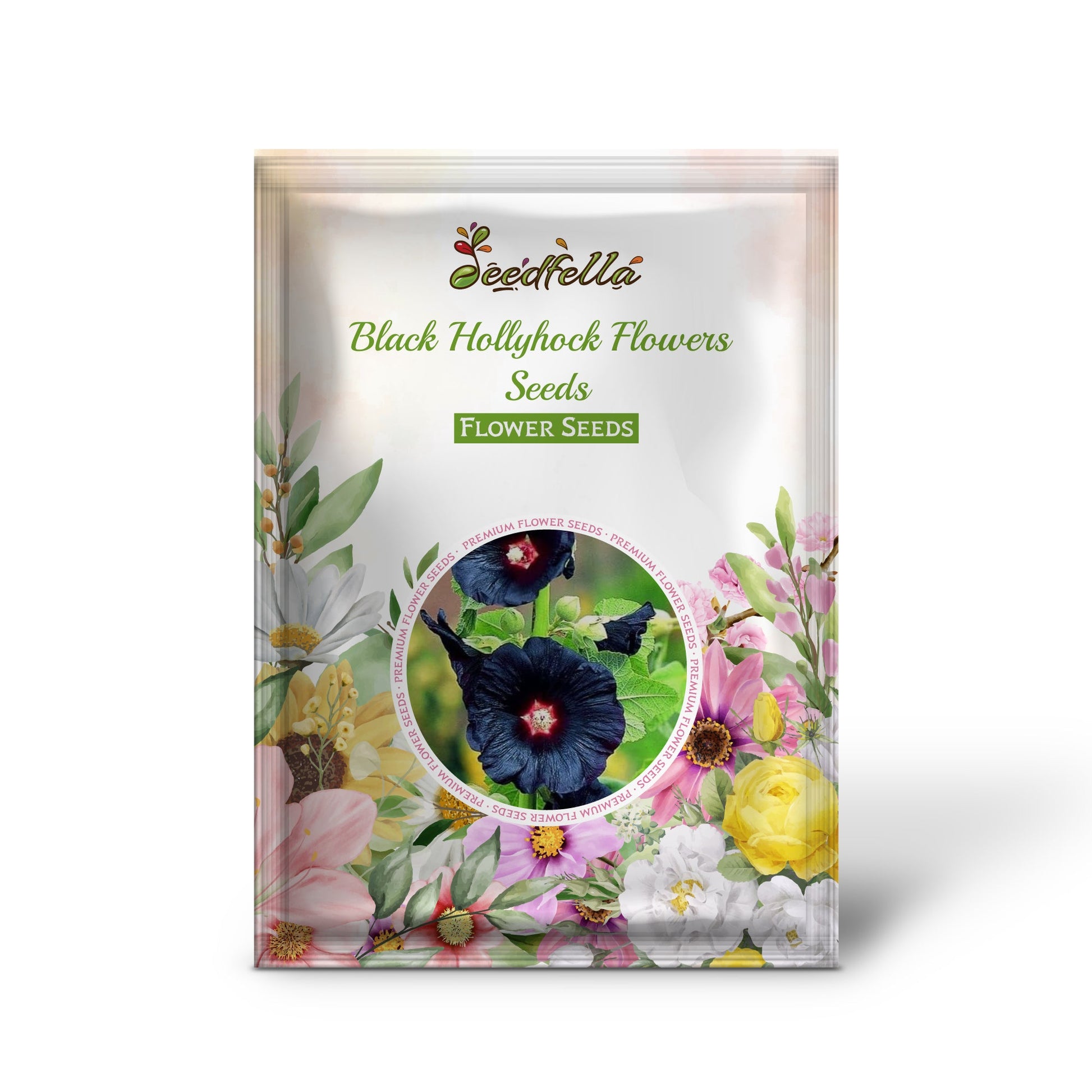 Black Hollyhock garden seeds for outdoor planting