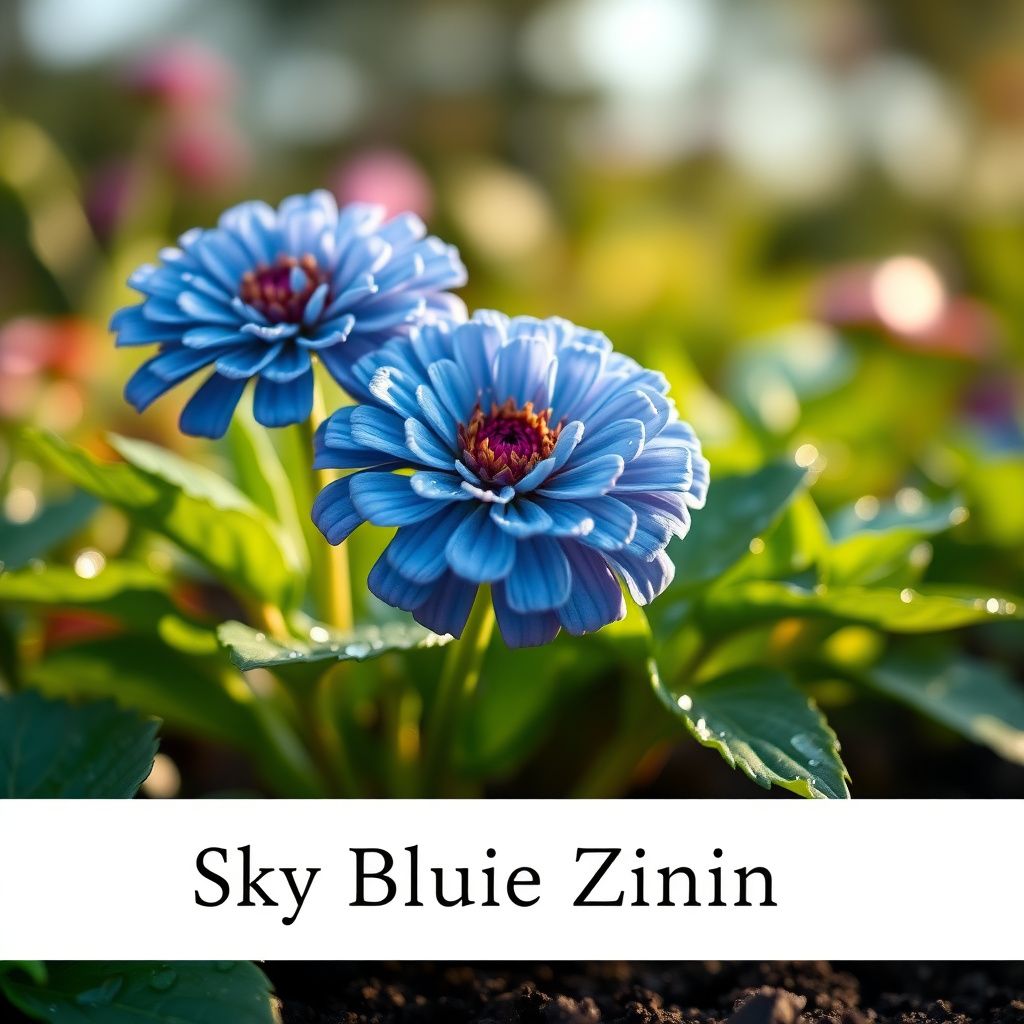 Sky Blue Zinnia Flower seeds for Planting Hardy Variety Heirloom & GMO Free Seeds for Home Garden