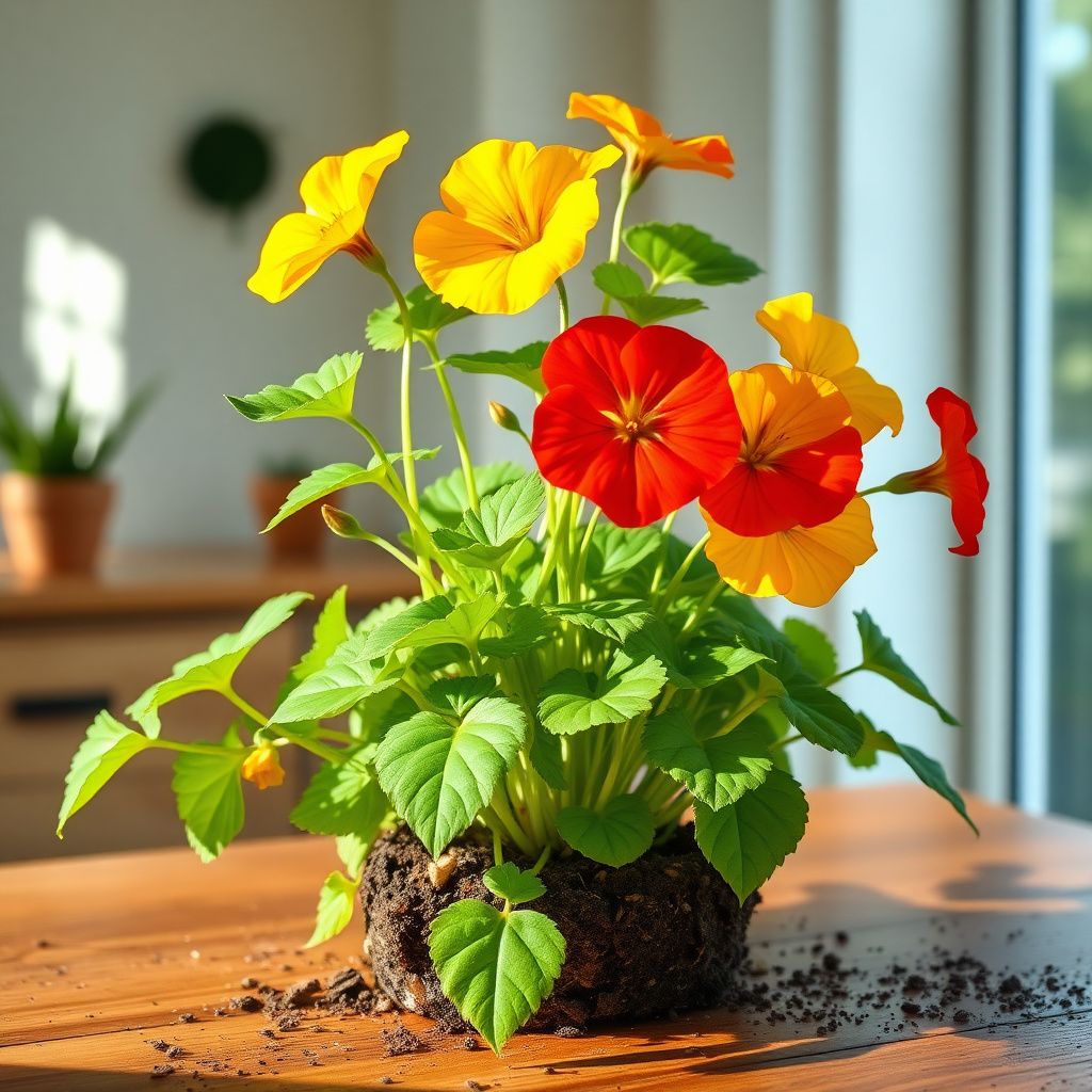 Yellow Red Nasturtium Flower Seeds Planting