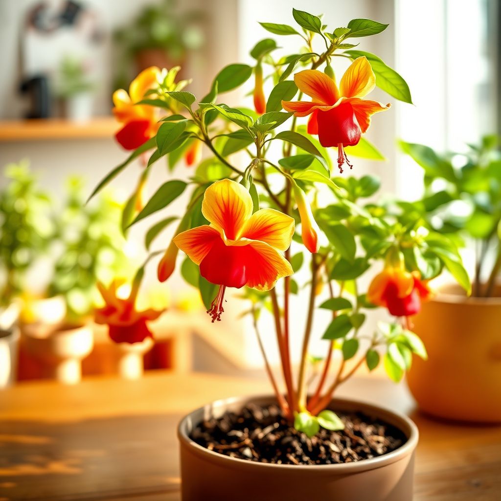 Double Petals Fuchsia Seeds - Yellow Red Blooms for Planting