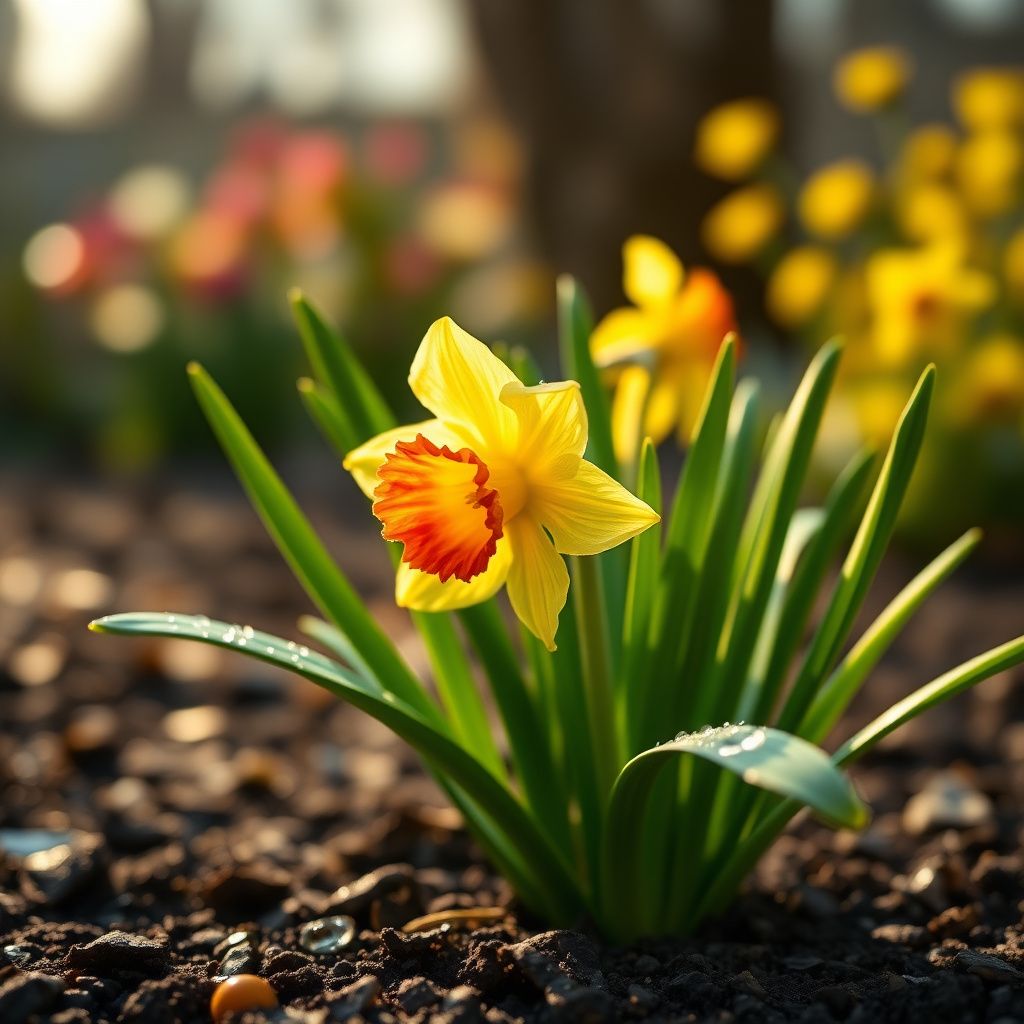 Yellow Red Daffodil Seeds, Heirloom Non-GMO Pollinator-Friendly Flowers for Garden Planting