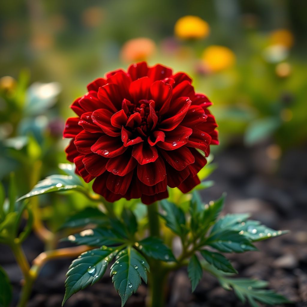 Dark Red Marigold Flower Seeds for Planting – Heirloom, Non-GMO, Organic Garden Seeds with High Germination