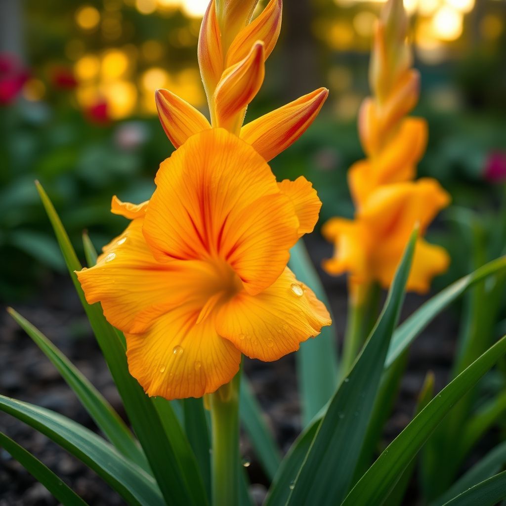 Gladiolus Yellow Orange Flower seeds for Planting - Cut Flower Favorite, Heirloom & GMO Free Seeds for Home Garden