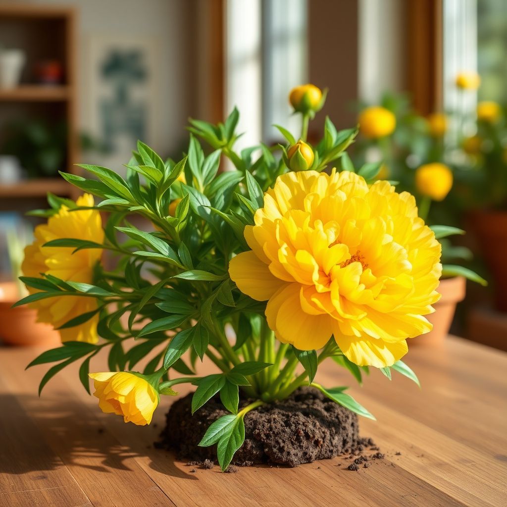 Yellow Peony Flower seeds for Planting - Bright Blooms, Heirloom & GMO Free Seeds for Home Garden