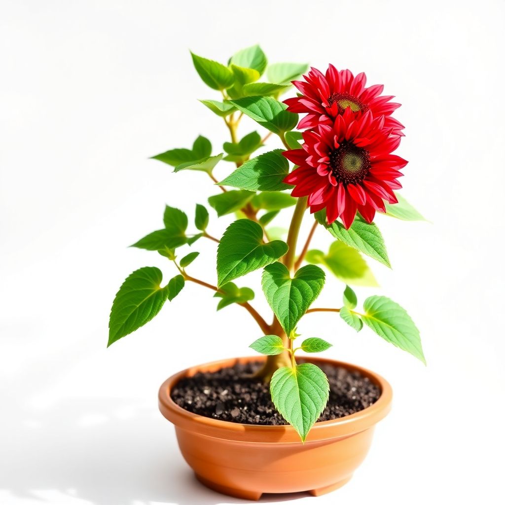 Bonsai Fortune Sunflower Seeds, Red Sun Fortune Bloom for Garden