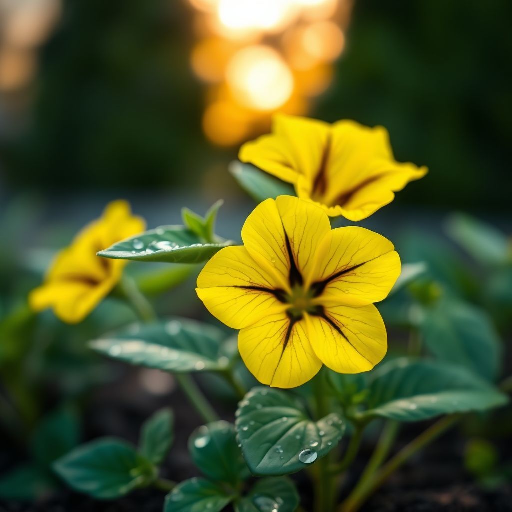 Yellow With Black Playmates Petunia Seeds