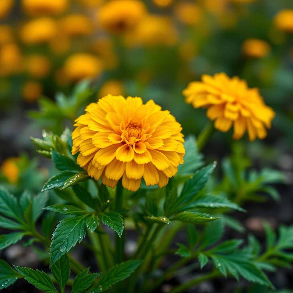 Yellow Marigold Tangerine Flower seeds for Planting - Bright Blooms, Heirloom & GMO Free Seeds for Home Garden