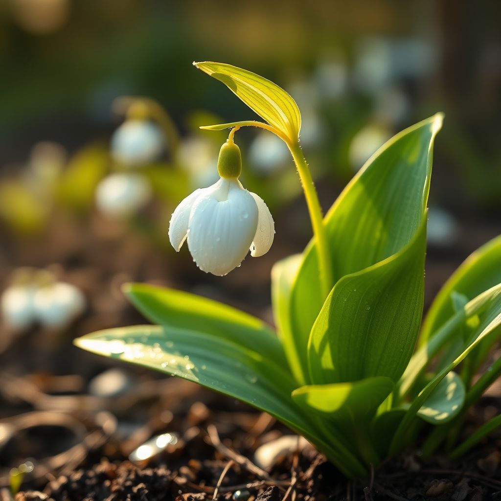 White Lady’s Slipper Flower Seeds – Rare Woodland Orchid with Elegant Spring Blooms
