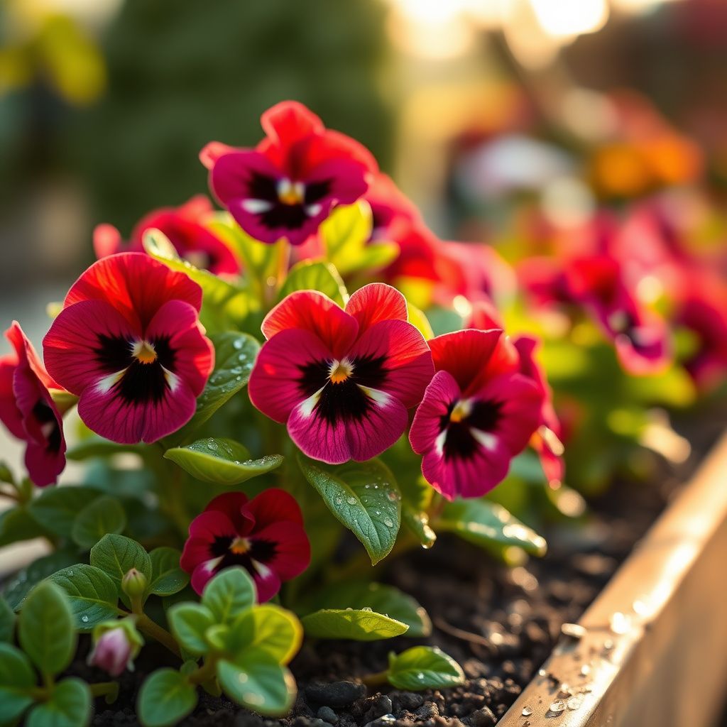 Pansy Viola Tricolor Red Seeds for Planting Window Boxes Flower Bed