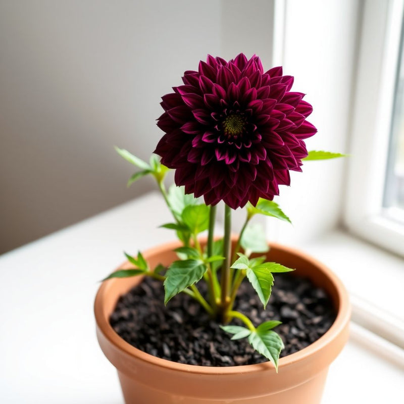 Black Pompon Dahlia Flower Seeds for Home Garden Decorative Blooming Plants