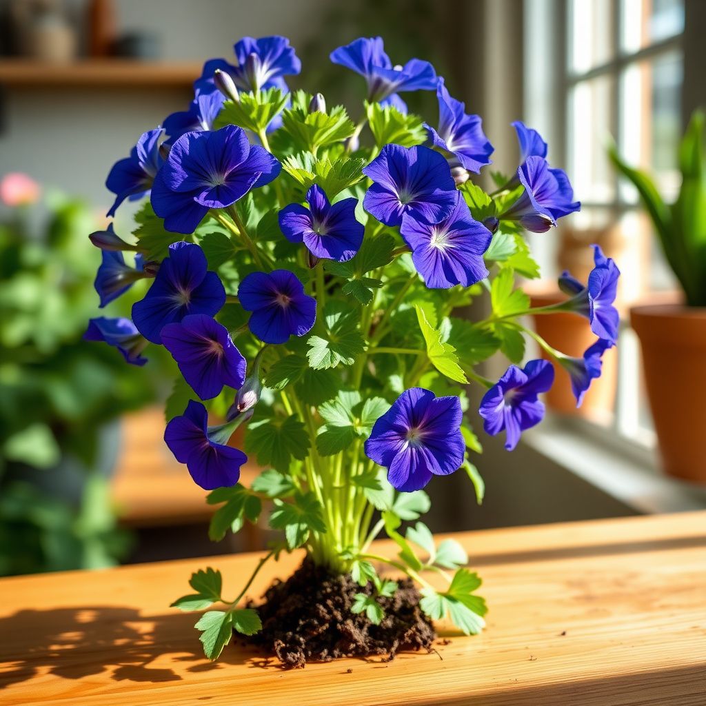 Deep Blue Geranium Flower seeds for Planting Sun Loving Heirloom & GMO Free Seeds for Home Garden 
 
 Sale