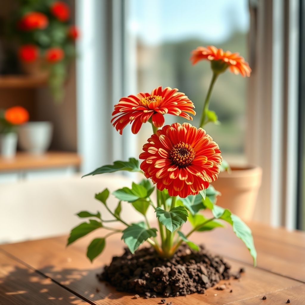 Zinnia Flower Seeds in Red and Cream for a Beautiful Garden Color pop