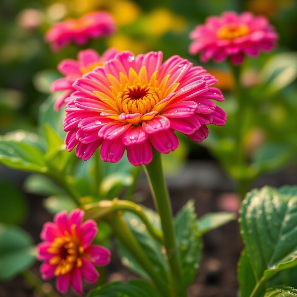 Yellow Pink Zinnia Flower seeds for Planting Easy to Grow Heirloom & GMO Free Seeds for Home Garden
