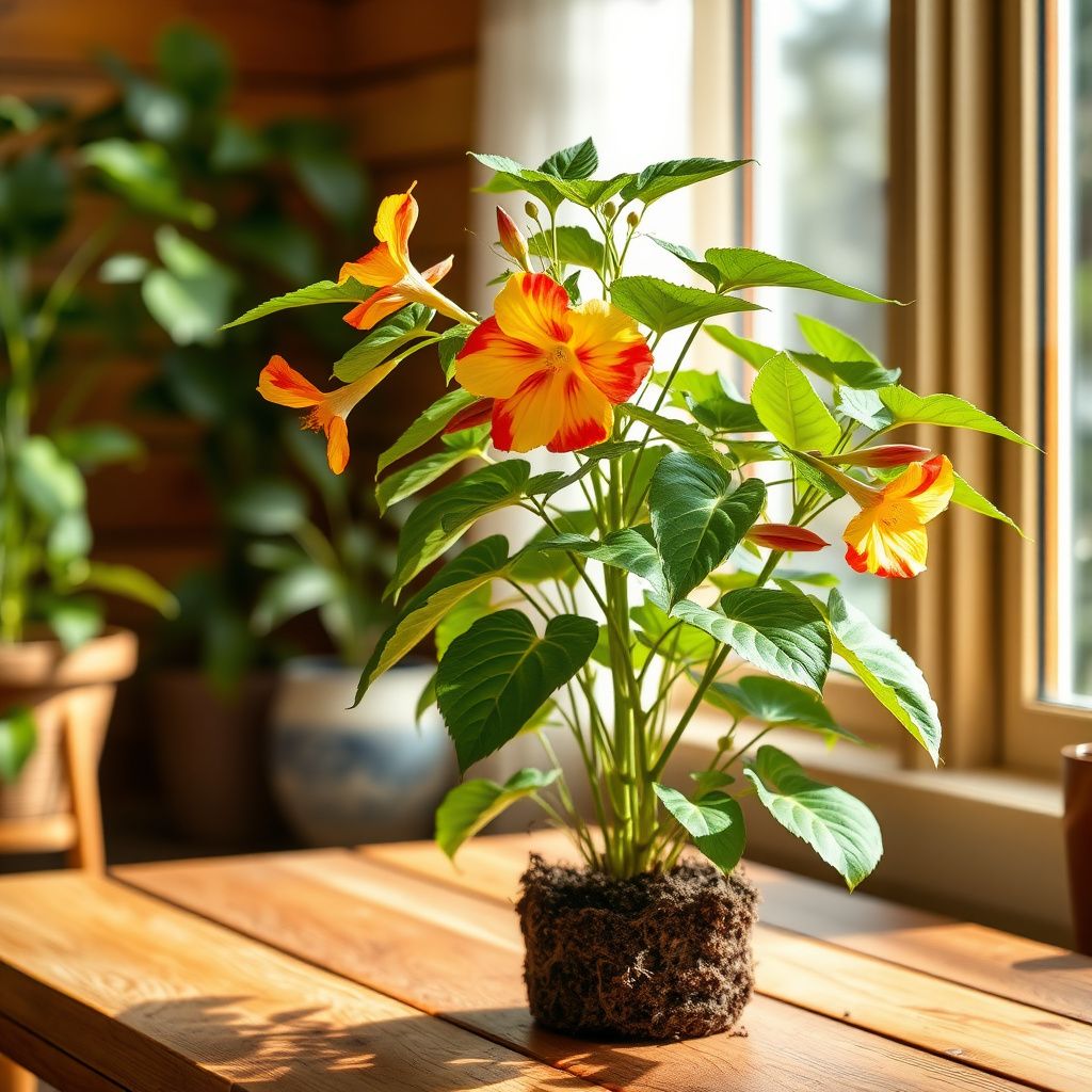 Yellow Red Abutilon Striatum Flower Seeds for Garden Planting