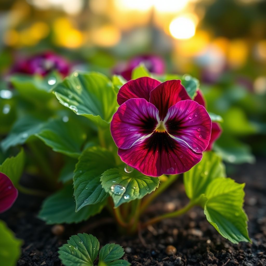 Pansy Giant Ruby Seeds for Planting Garden Borders Cool Season Blooms