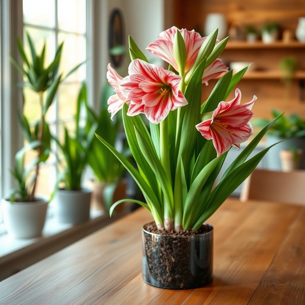 Amaryllis Pink White Flower Seeds for Striking and Diverse Planting