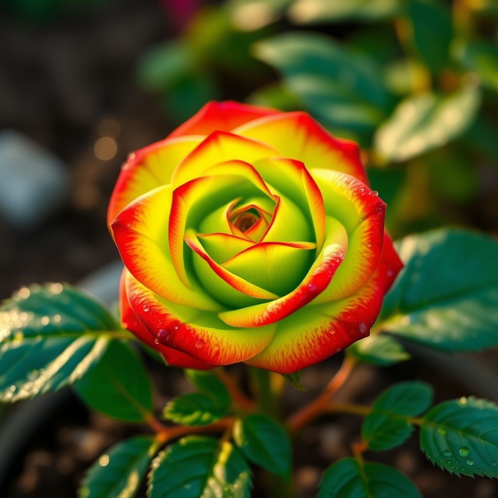 Green Rose Flower Seeds with Red Edge - Unique Garden Planting, Easy-to-Grow Perennial