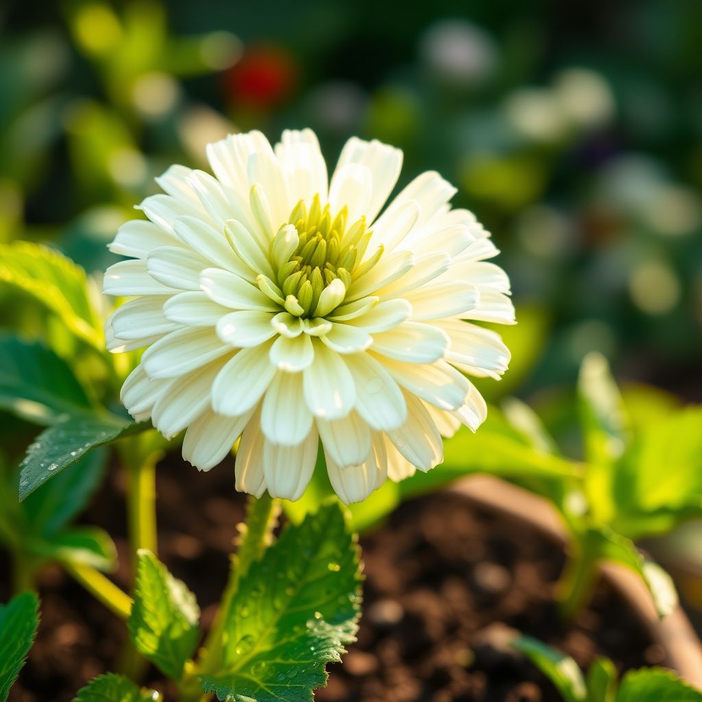 Zinnia Green Flower Seeds White for Stunning Blooms and Vibrant Gardens
