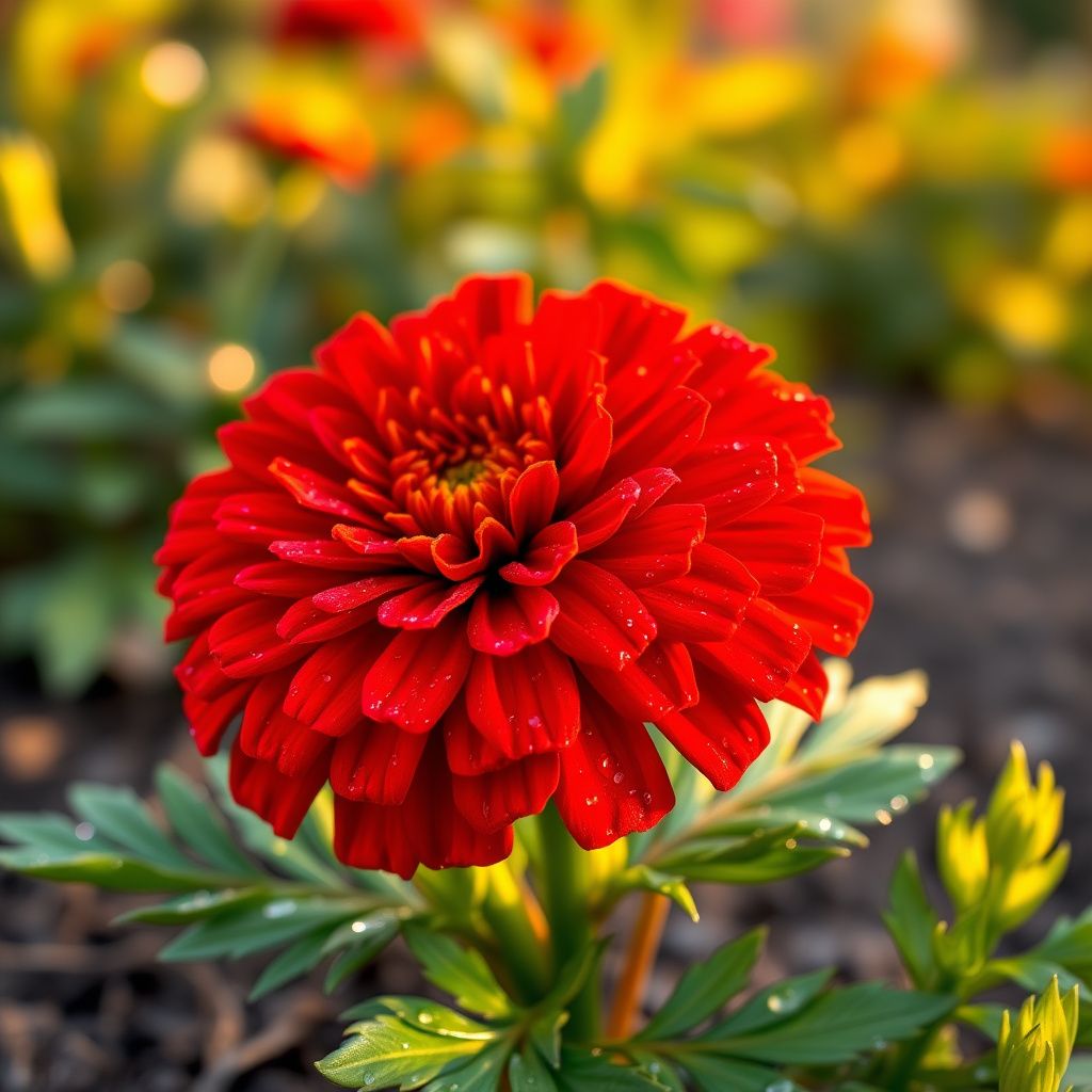Dark Red Marigold Flower Seeds for Home Garden Beds, Borders, and Seasonal Displays