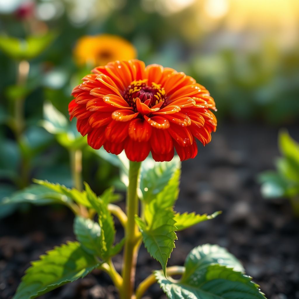 Zinnia Flower Seeds Orange Red Planting Bright