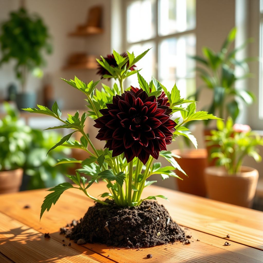 Black Pompon Dahlia Flower Seeds – Heirloom Non-GMO Seeds for Planting, High Germination Organic Garden Blooms