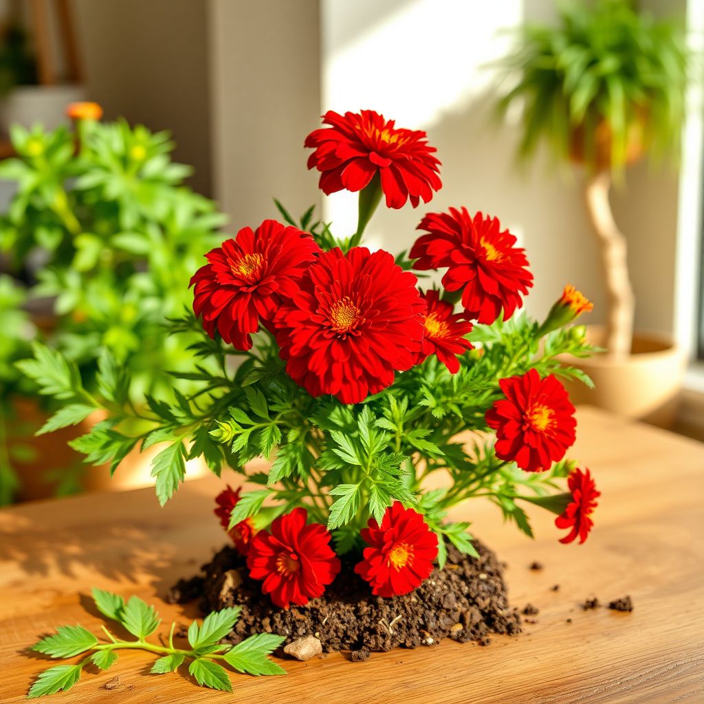 Dark Red Marigold Flower Seeds for Home Garden Beds, Borders, and Seasonal Displays