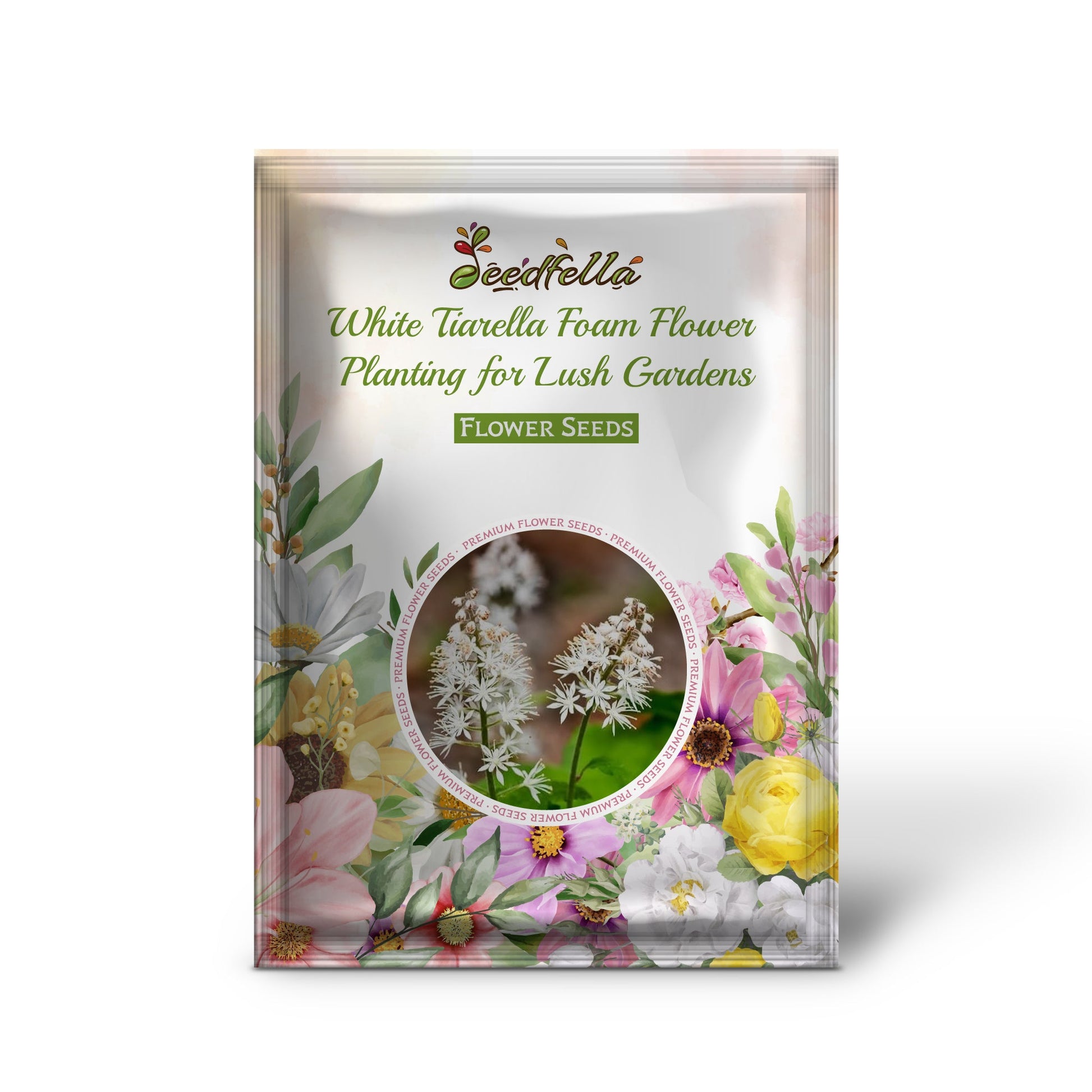 White Tiarella garden seeds for shaded planting