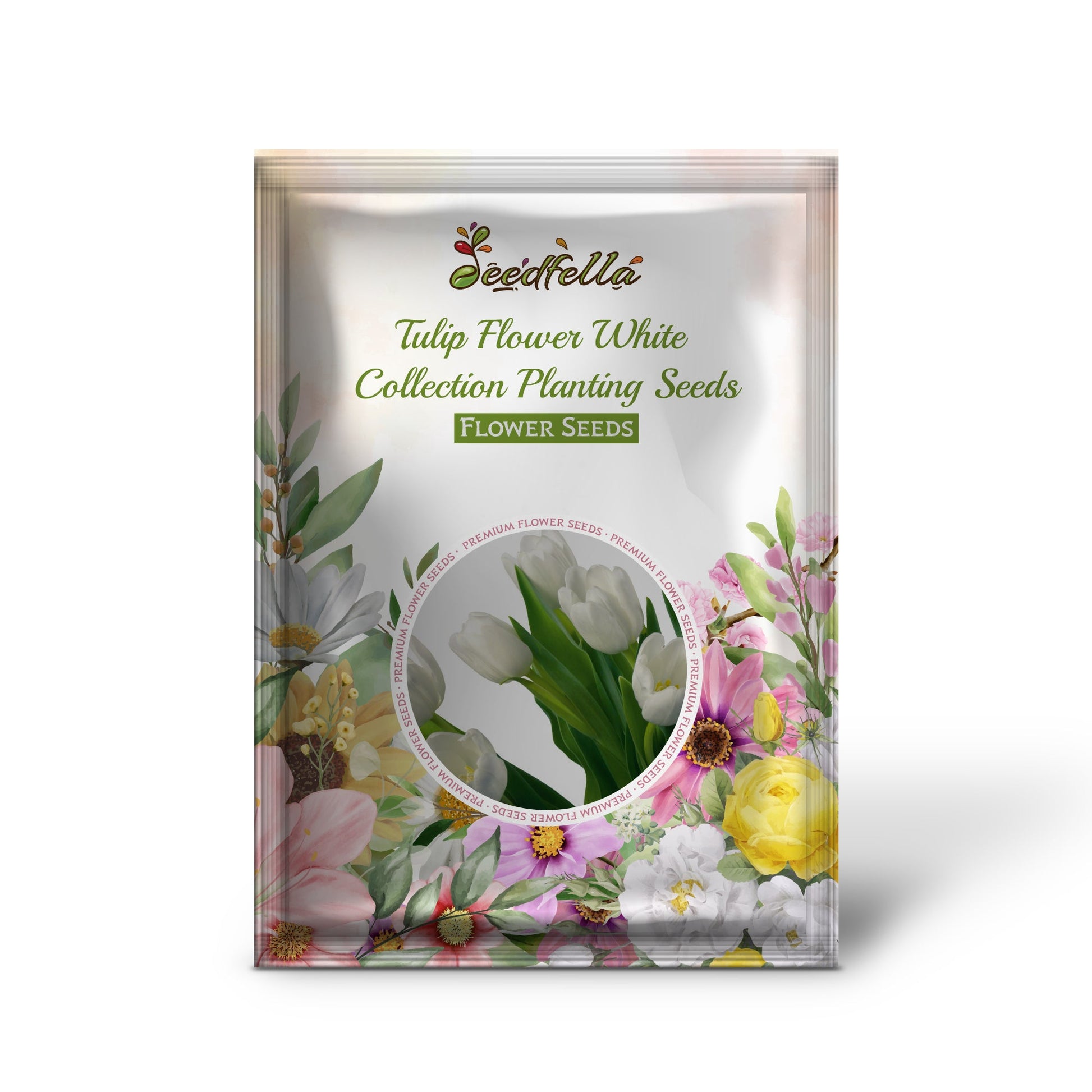 White tulip garden seeds for spring landscapes
