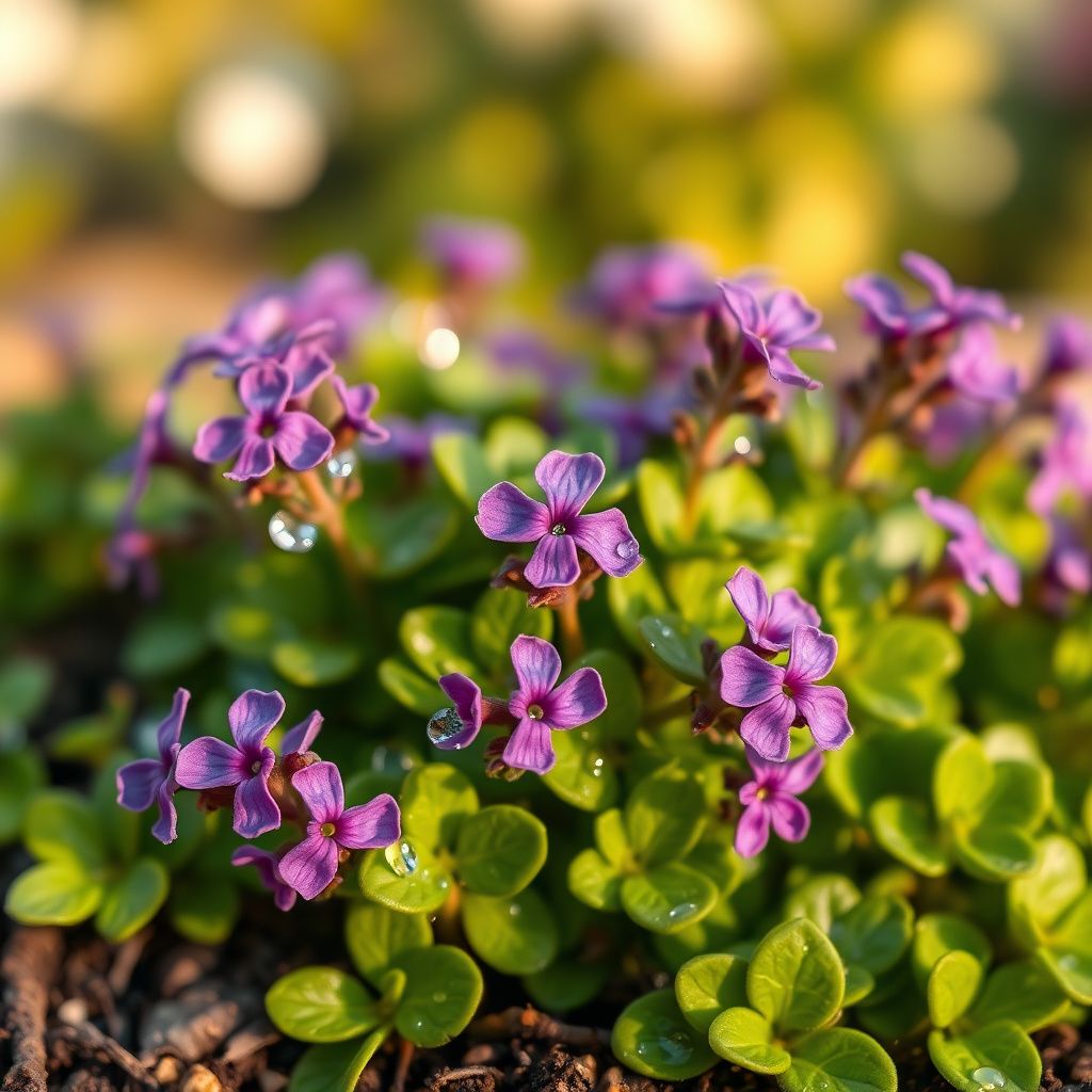 Purple Creeping Thyme Flower Seeds for Garden Ground Cover with Fragrant Blooms