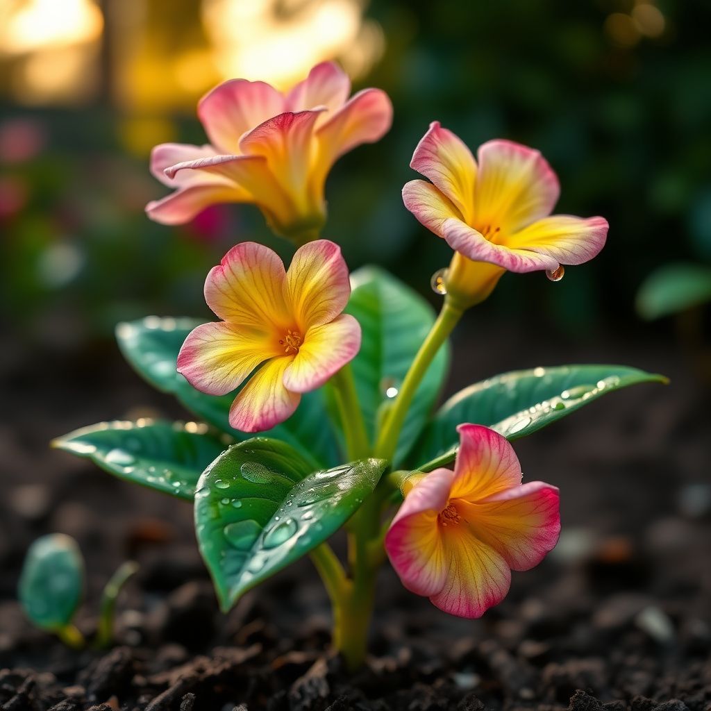 Yellow Pink Adenium Obesum Flower seeds for Planting Pollinator Friendly Heirloom & GMO Free Seeds for Home Garden
