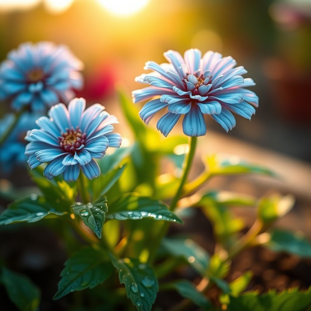 Sky Blue Zinnia Flower Seeds for Home Garden Growing and Seasonal Color Display