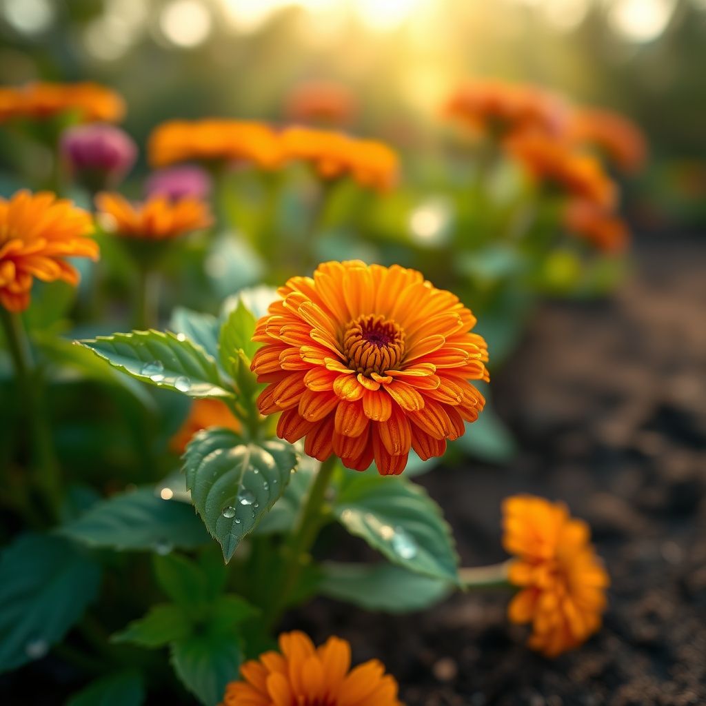 Zinnia Flower Seeds Lime Orange Planting