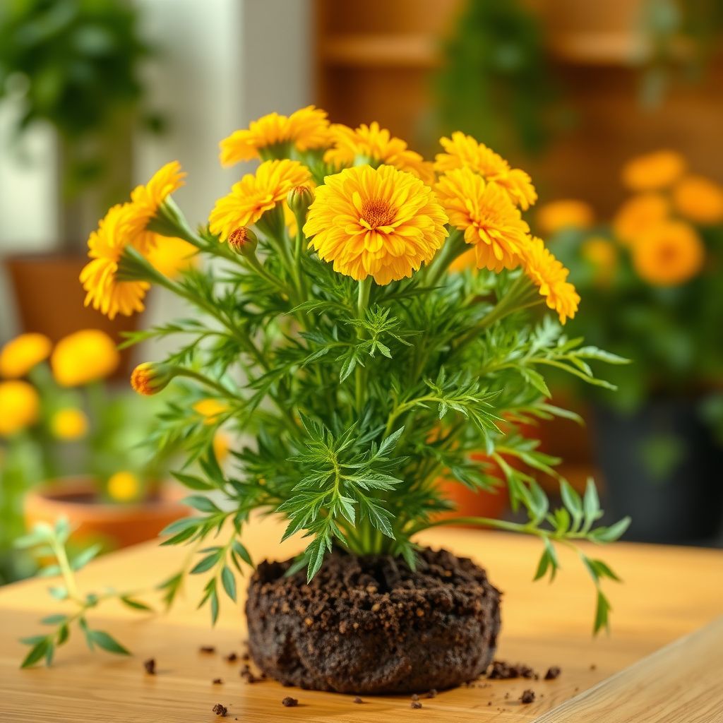 Yellow Marigold Tangerine Flower seeds for Planting - Bright Blooms, Heirloom & GMO Free Seeds for Home Garden