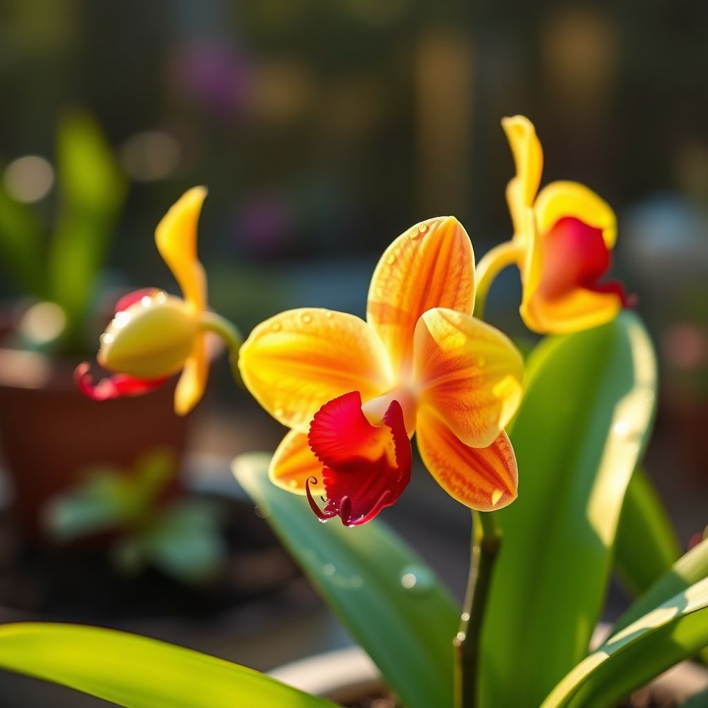 Yellow Red Phalaenopsis Orchid Flower seeds for Planting - Sun Loving, Heirloom & GMO Free Seeds for Home Garden