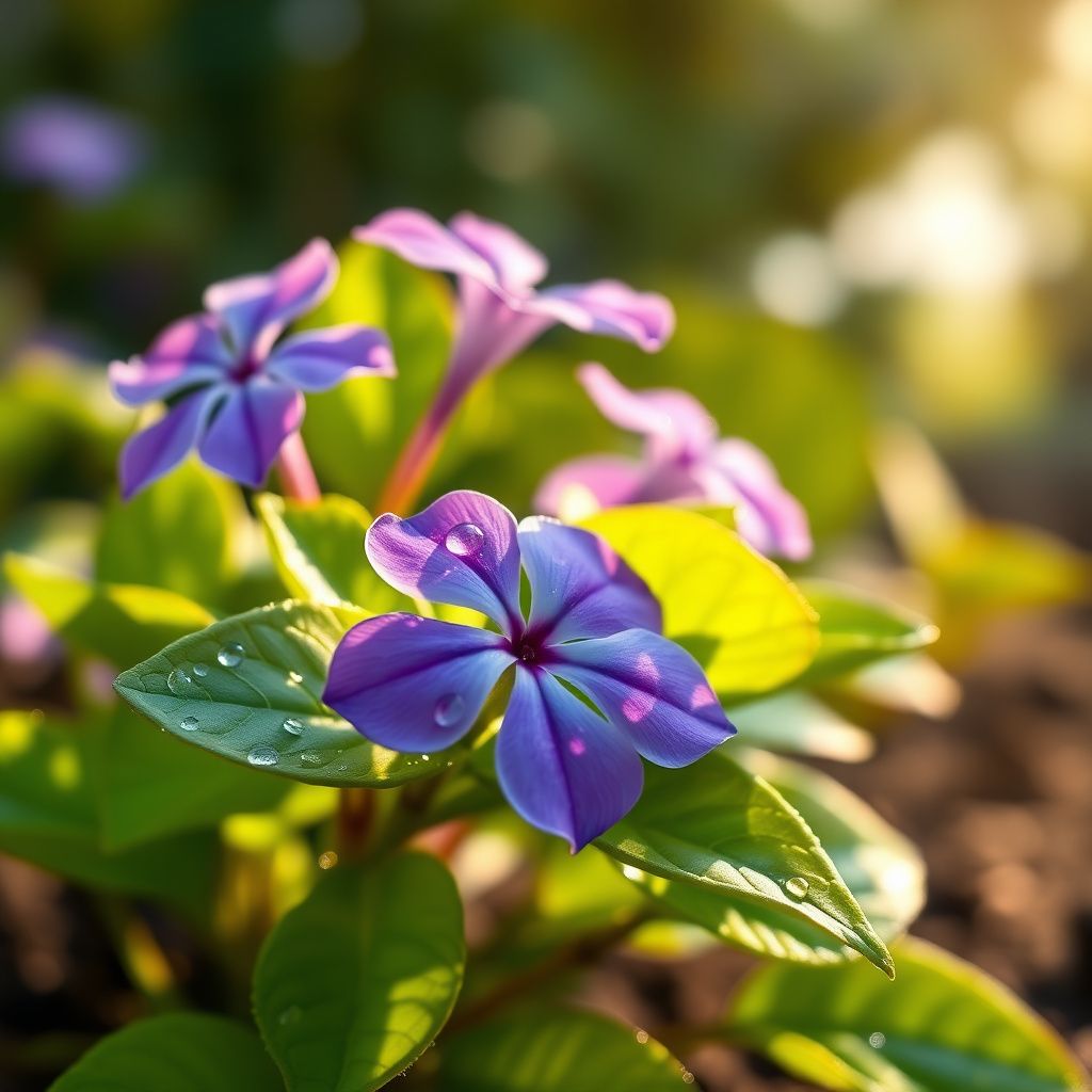 Periwinkle Vinca Flower seeds for Planting Sun Loving Heirloom & GMO Free Seeds for Home Garden