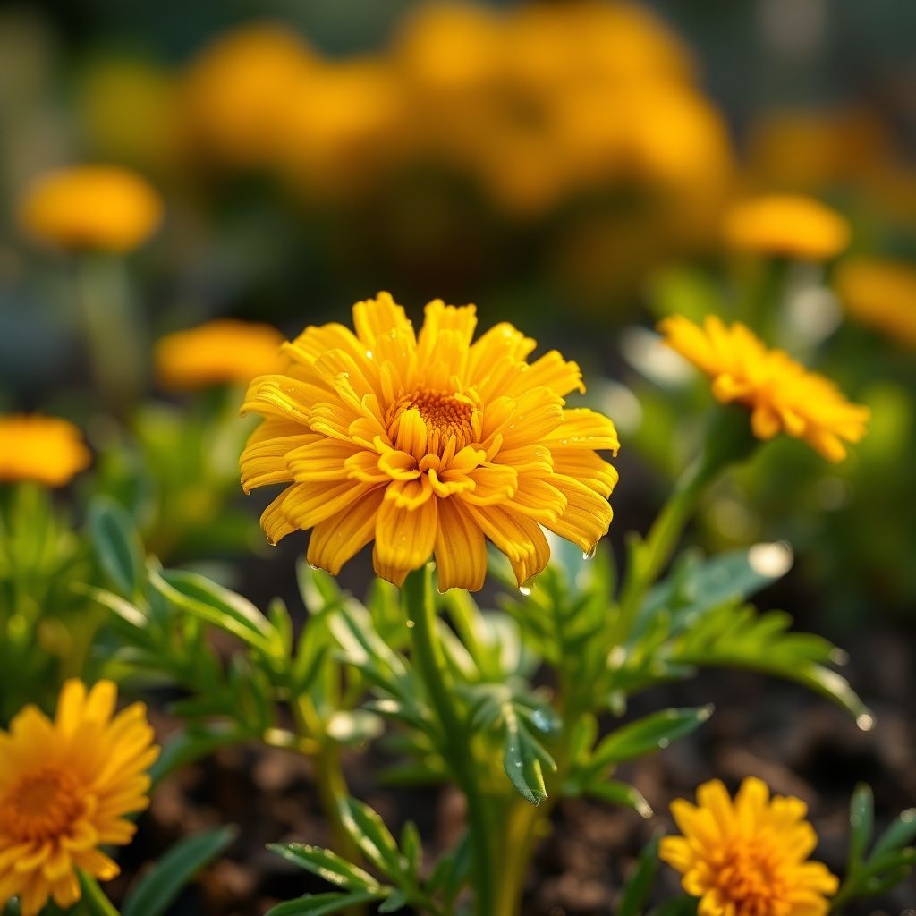 Yellow Marigold Flower Seeds for Vibrant Planting and Gardening