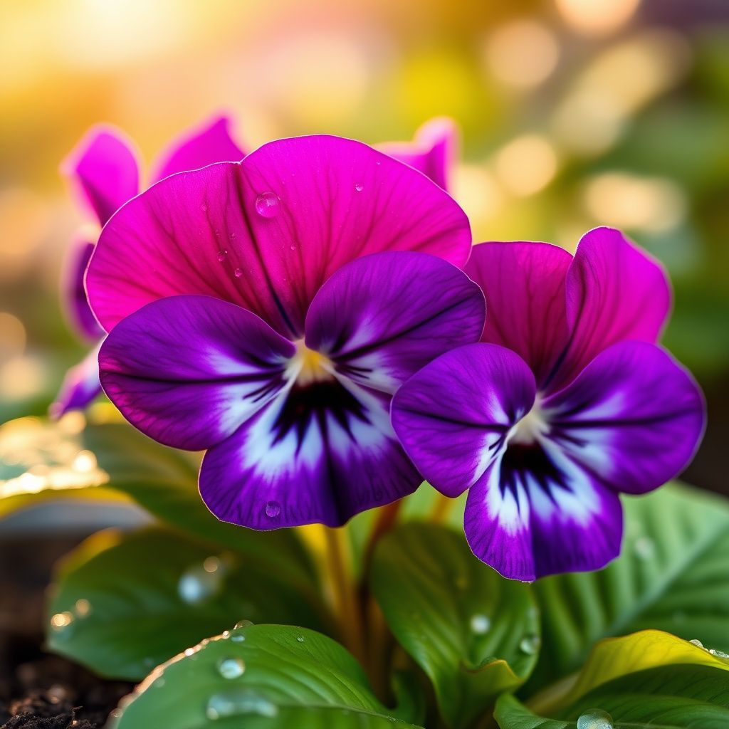 Purple White African Violet Flower seeds for Planting - Colorful Display, Heirloom & GMO Free Seeds for Home Garden