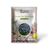 Bright blue Viscaria flowers in bloom