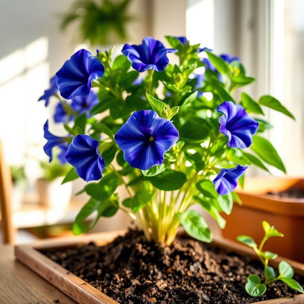 Blue Phantom Petunia Seeds – Heirloom Non-GMO Long Bloom Flowers for Home Garden Planting