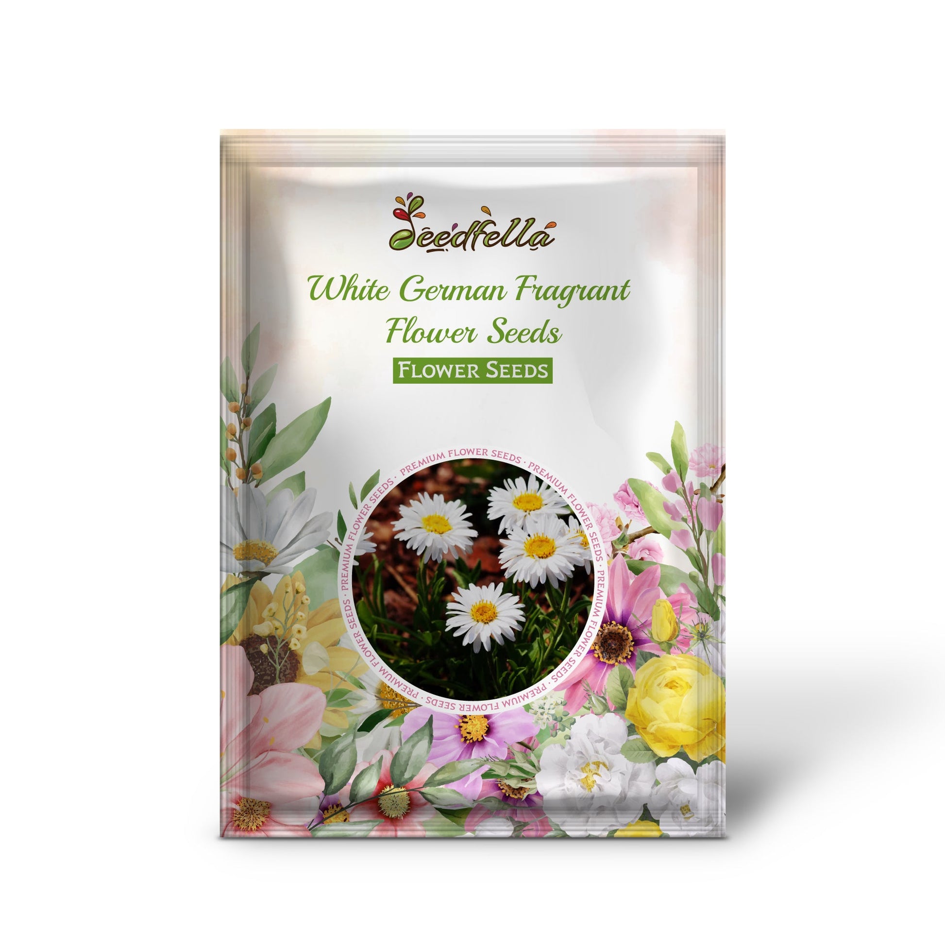 White German fragrant flowers blooming in garden